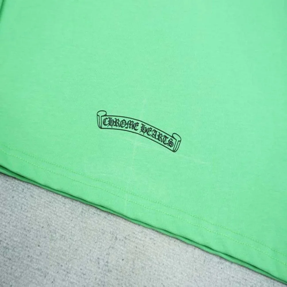 Chrome Hearts Yellow Letter Print Logo T-Shirt - Green Long Sleeve - Picture 5 of 13
